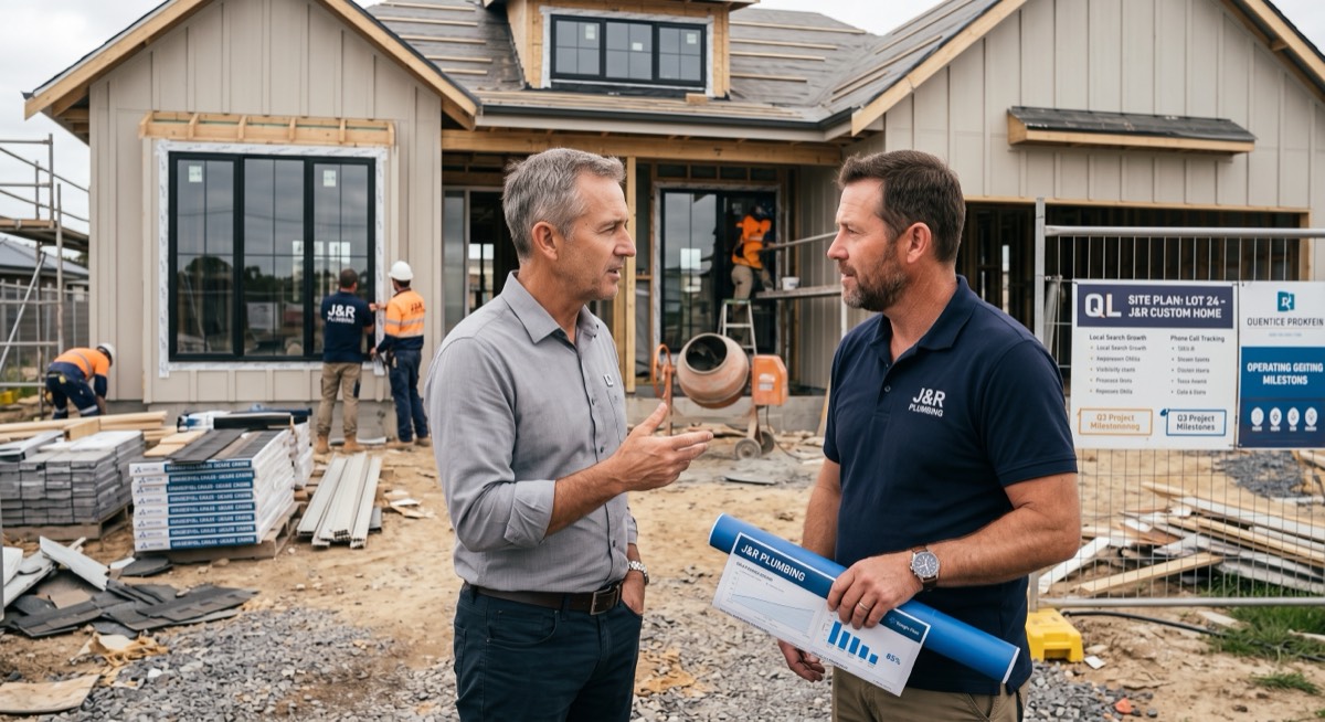 Consultation with a contractor at a residential jobsite